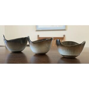 VTG Peter Pots MCM 1960s Spouted Nesting Pitcher Bowls (3) - Mahogany To Blue